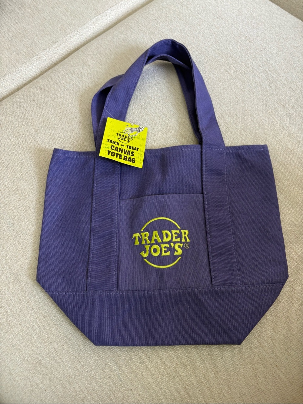 Trader Joe's Purple Canvas Tote Bag - Branded Everyday Shopper